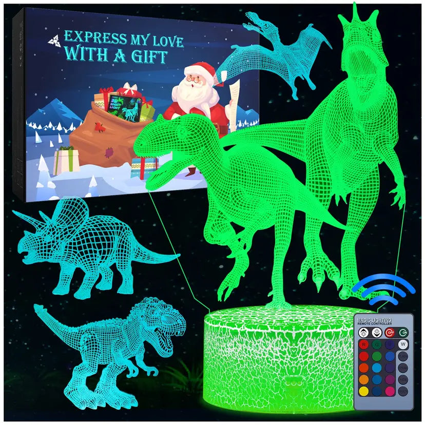 PARIGO Dinosaur Night Light for Kids 7 Colours with Remote