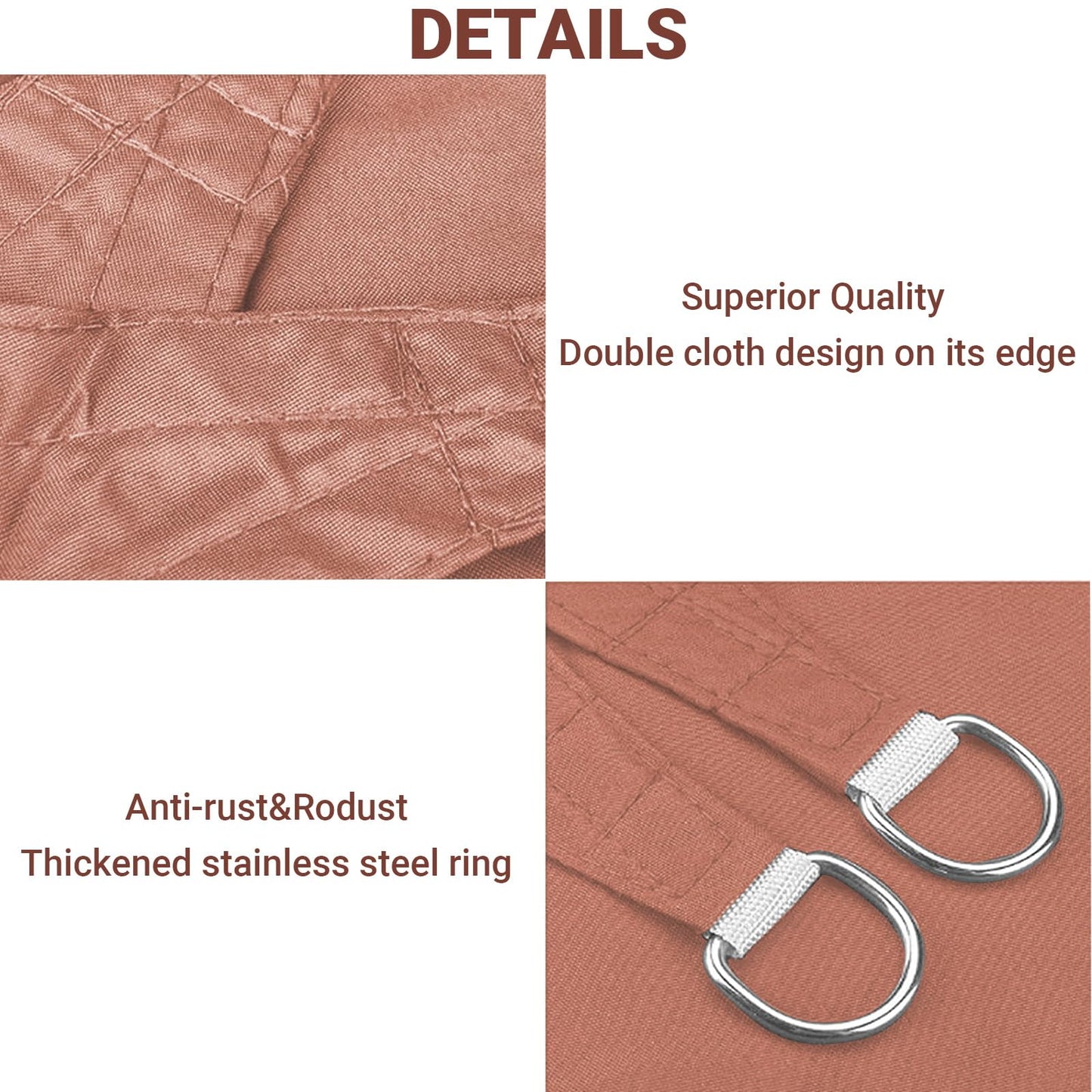 HOMPER 3×4 m Waterproof Sun Shade Sail – 95 % UV Outdoor Patio Canopy