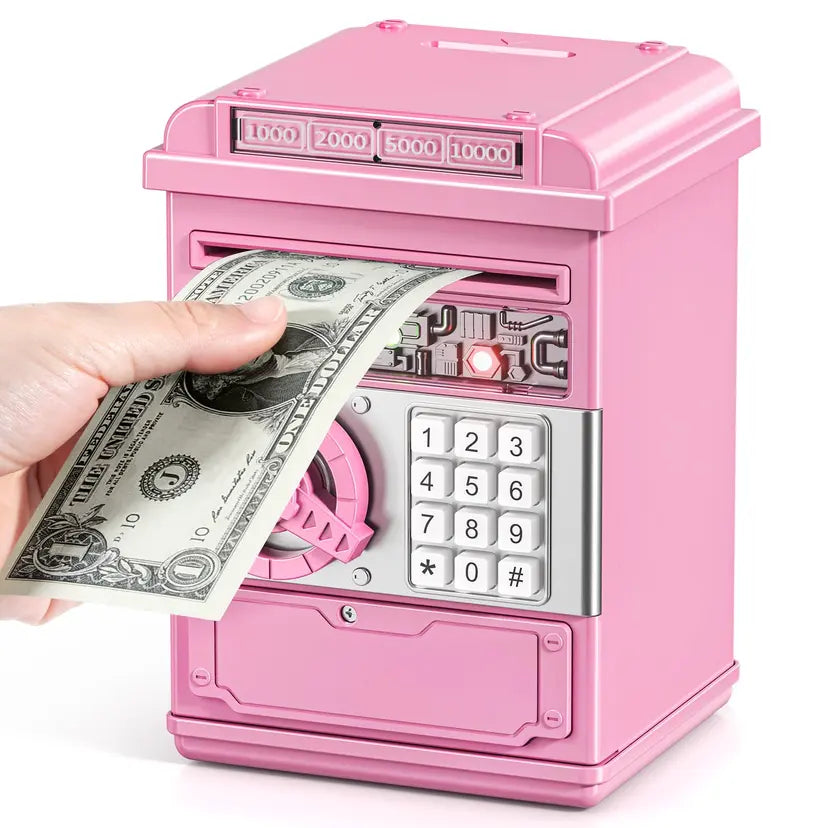 TEMI Electronic Piggy Bank Kids Password Lock Mini ATM Money Box 3‑8 yrs