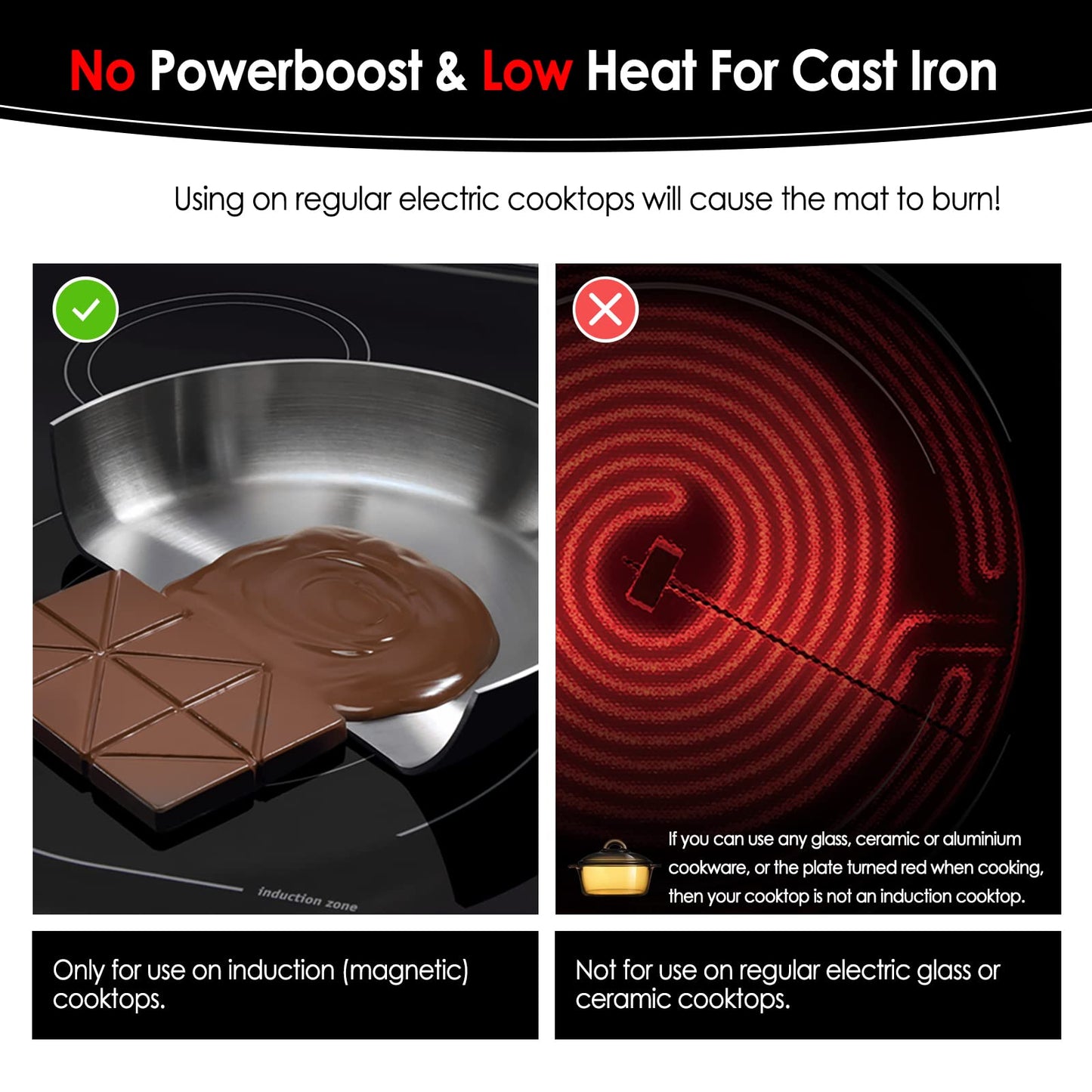 KitchenRaku Induction Hob Protector Mat 78x52cm Magnetic Silicone Cover
