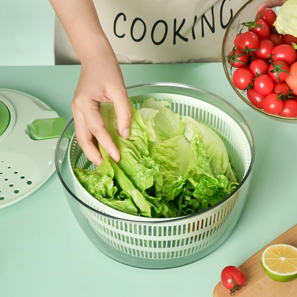 4L Salad Spinner Dryer – Wash & Dry Vegetables & Fruits – Kitchen Essential
