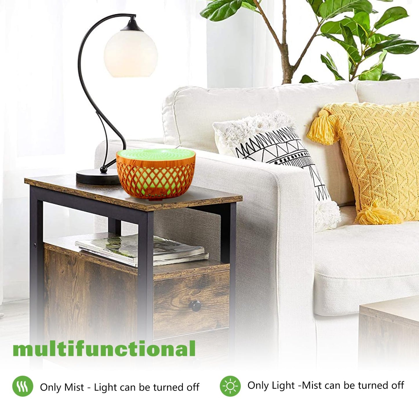 Gyxust 320ML Essential Oil Diffuser with 7 LED Lights & Auto Shut-Off