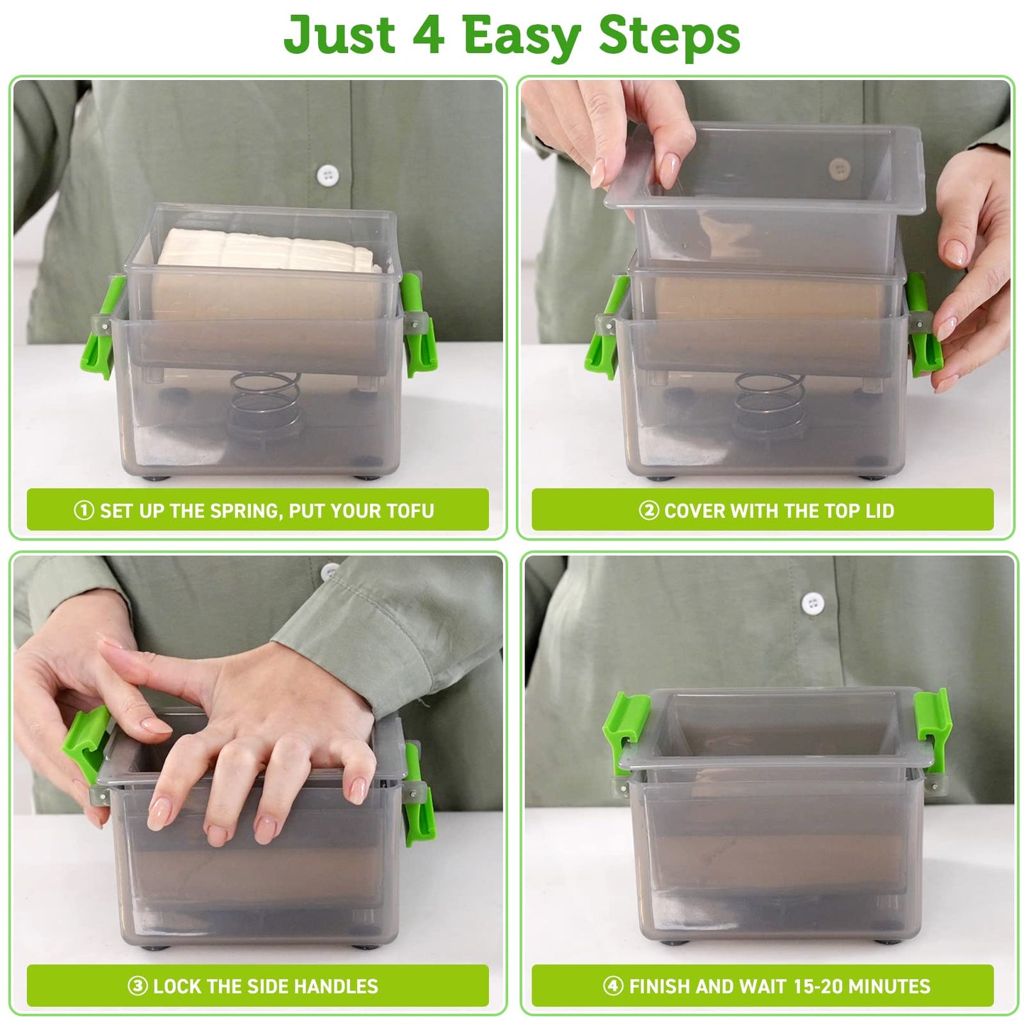 Premium Tofu Press – BPA-Free, Mess-Free, Easy to Use, Improves Texture