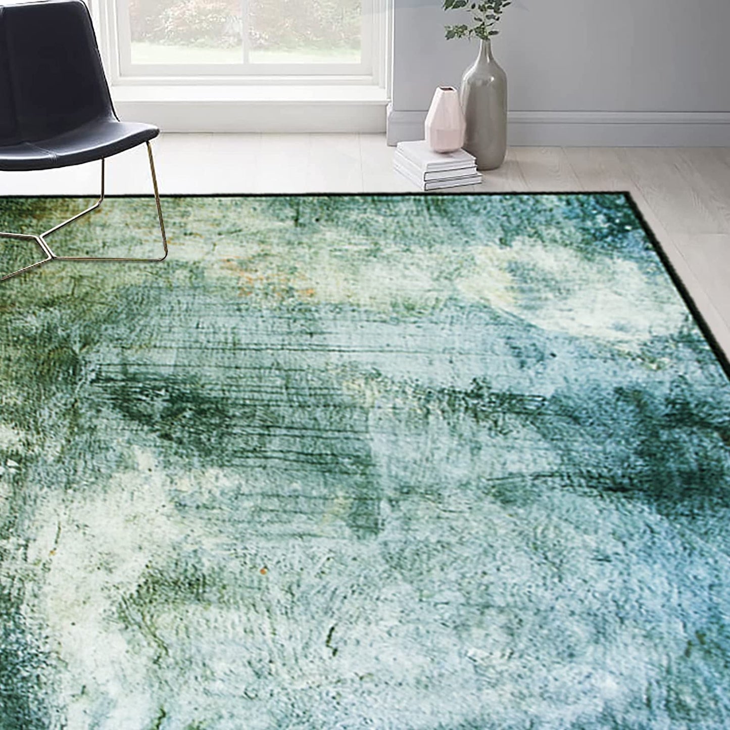 Large Blue-Green Abstract Area Rug - Soft, Non-Slip, Durable (200x270cm)