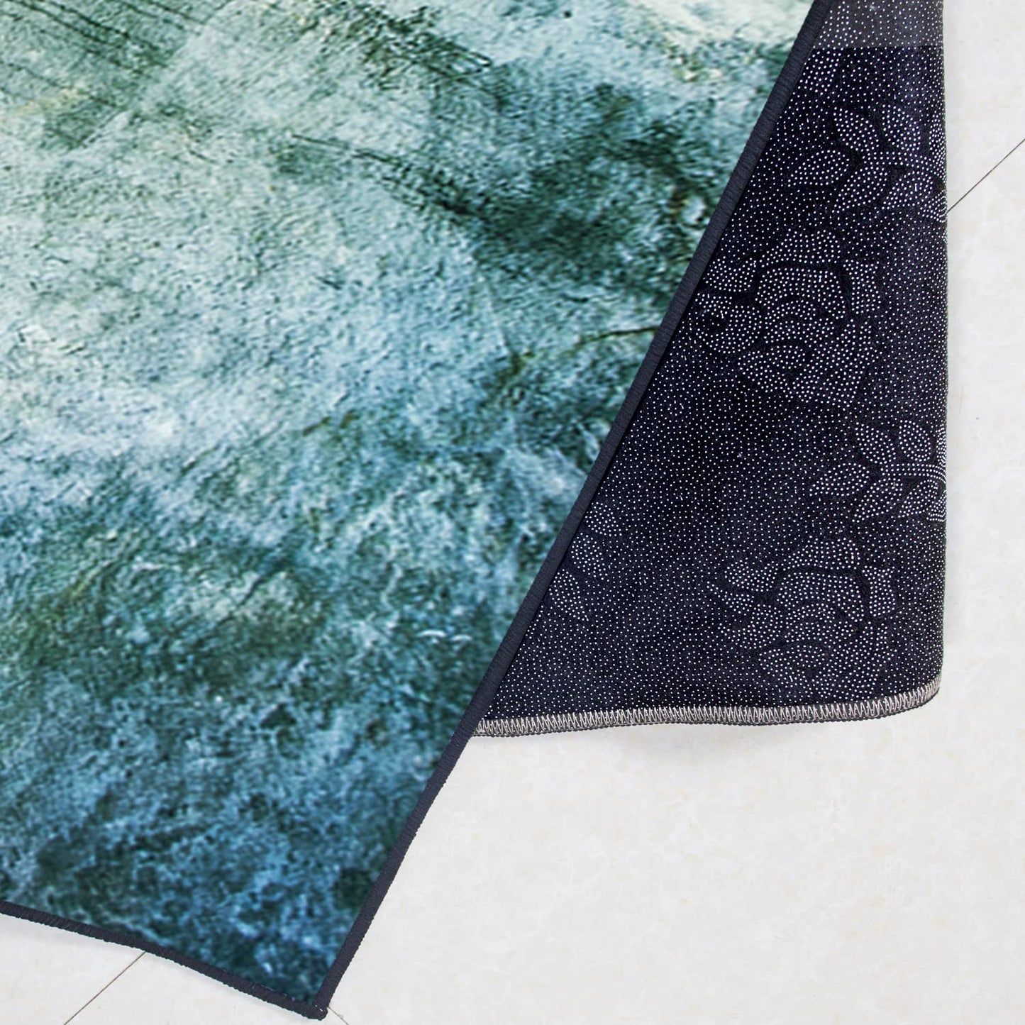 Large Blue-Green Abstract Area Rug - Soft, Non-Slip, Durable (200x270cm)