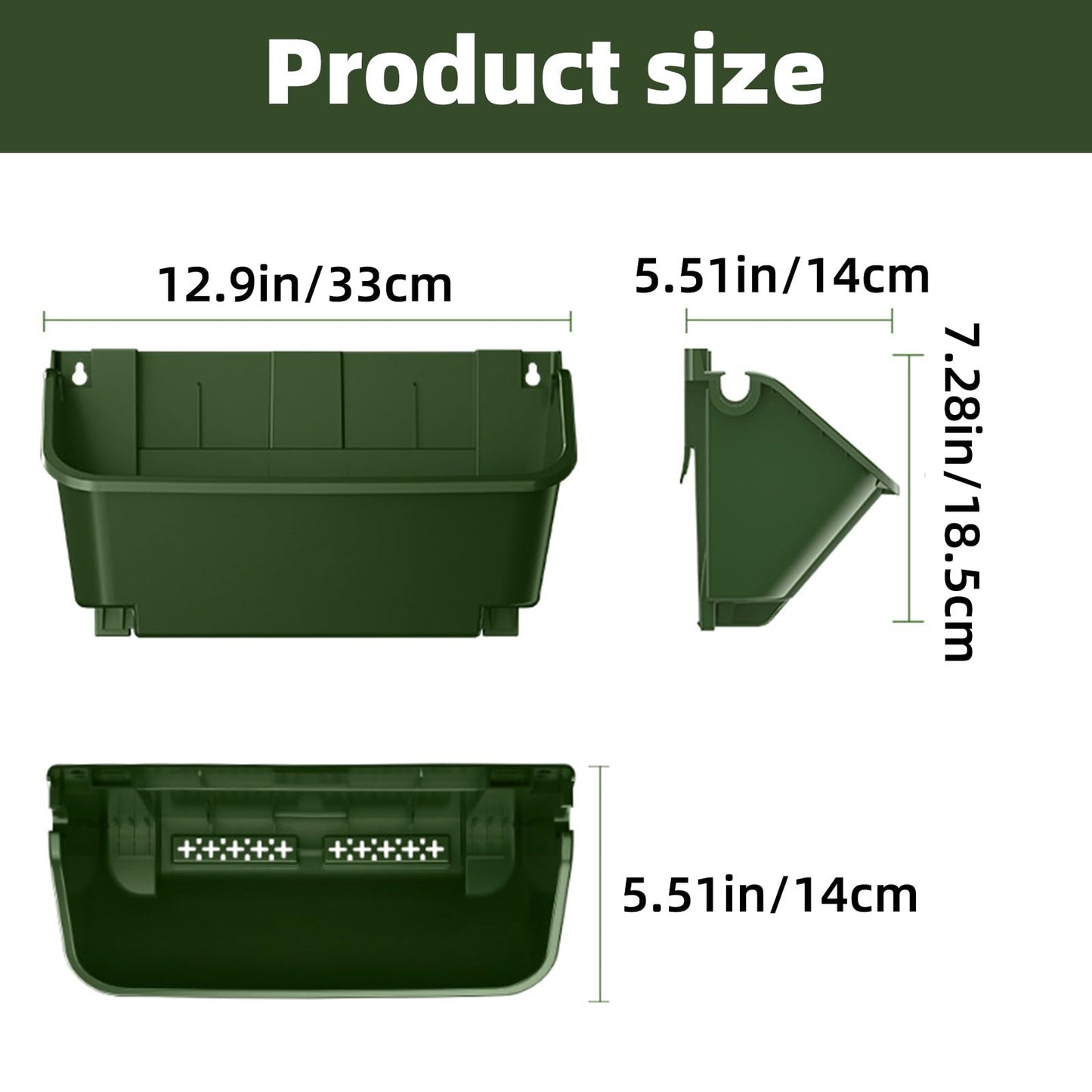 Self Watering Vertical Pocket Garden Wall Planter 18pcs Hanging Bags Green