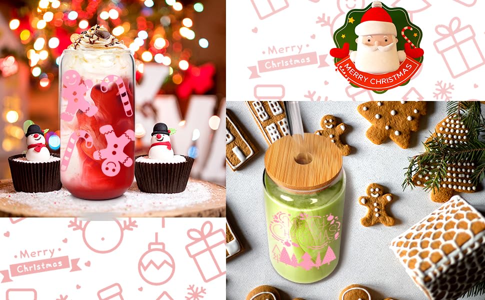 ANOTION 18 oz Christmas Coffee Tumbler with Lid & Straw – Festive Holiday Gift