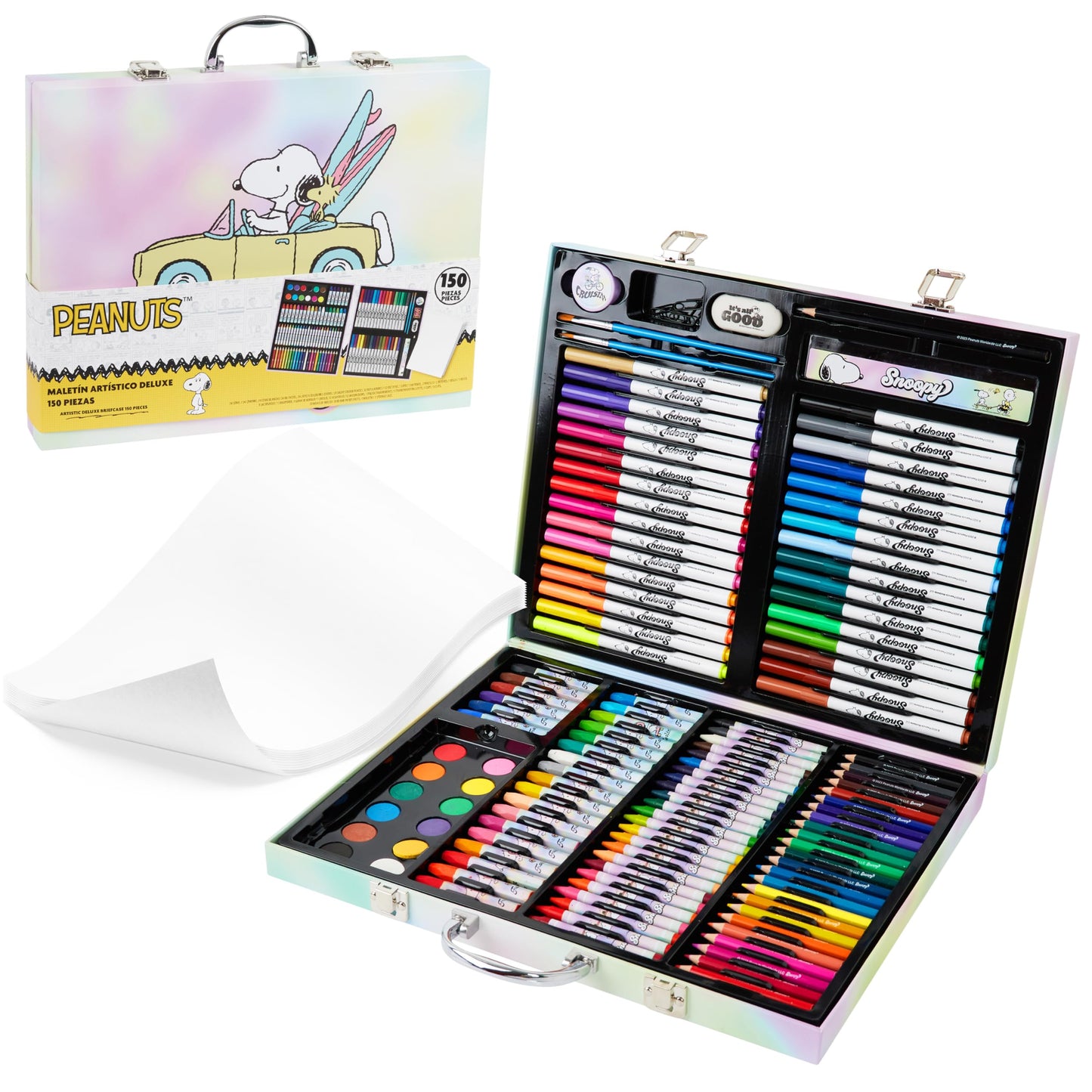 Peanuts Snoopy 140+ Piece Kids Art Set with Carry Case - Official Merchandise