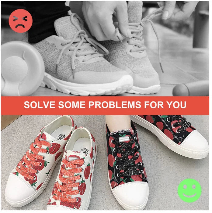 No‑Tie Elastic Shoe Laces Set ‑ 5 Funky Designs & Christmas Charms