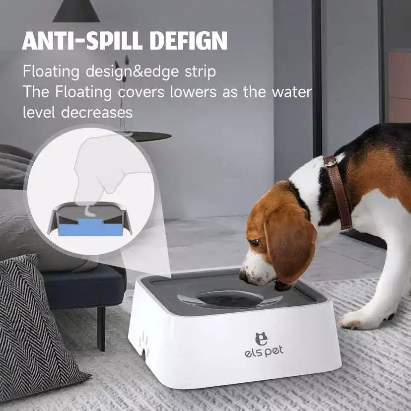 ELS PET Dog Water Bowl with Filter Non Spill Slow Drink Pet Water Bowl
