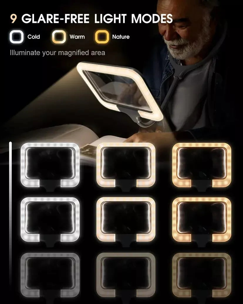Wearable Magnifying Glass with Light Hands Free