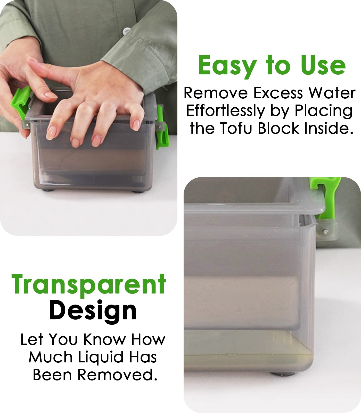 Premium Tofu Press – BPA-Free, Mess-Free, Easy to Use, Improves Texture