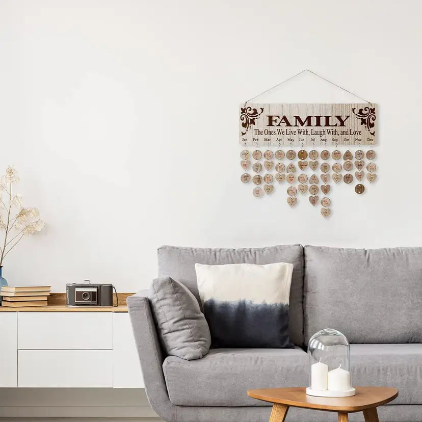 Wooden Family Planner Hanging Board, DIY Date Chart Reminder