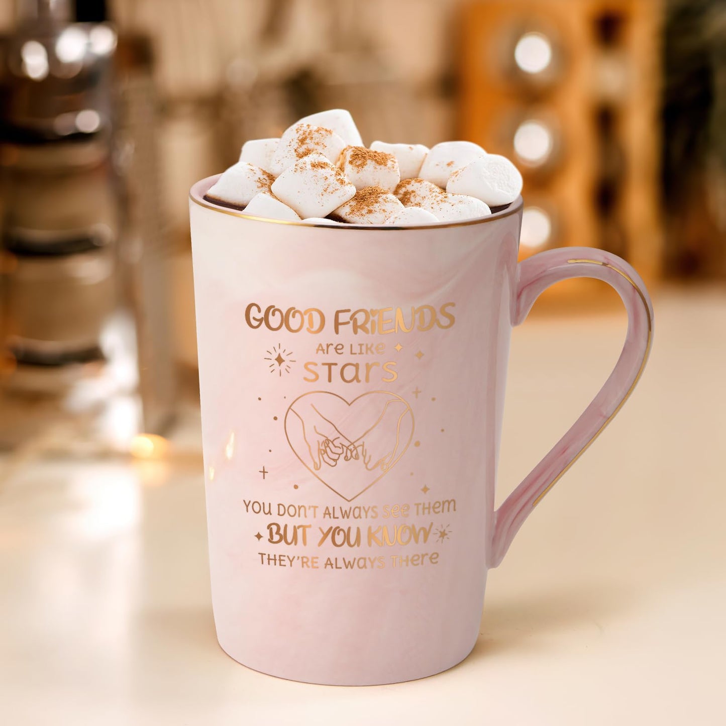 Friendship Mug Gift Set 400 ml + Bath Ball & Candle | Best Friend Coffee Bundle