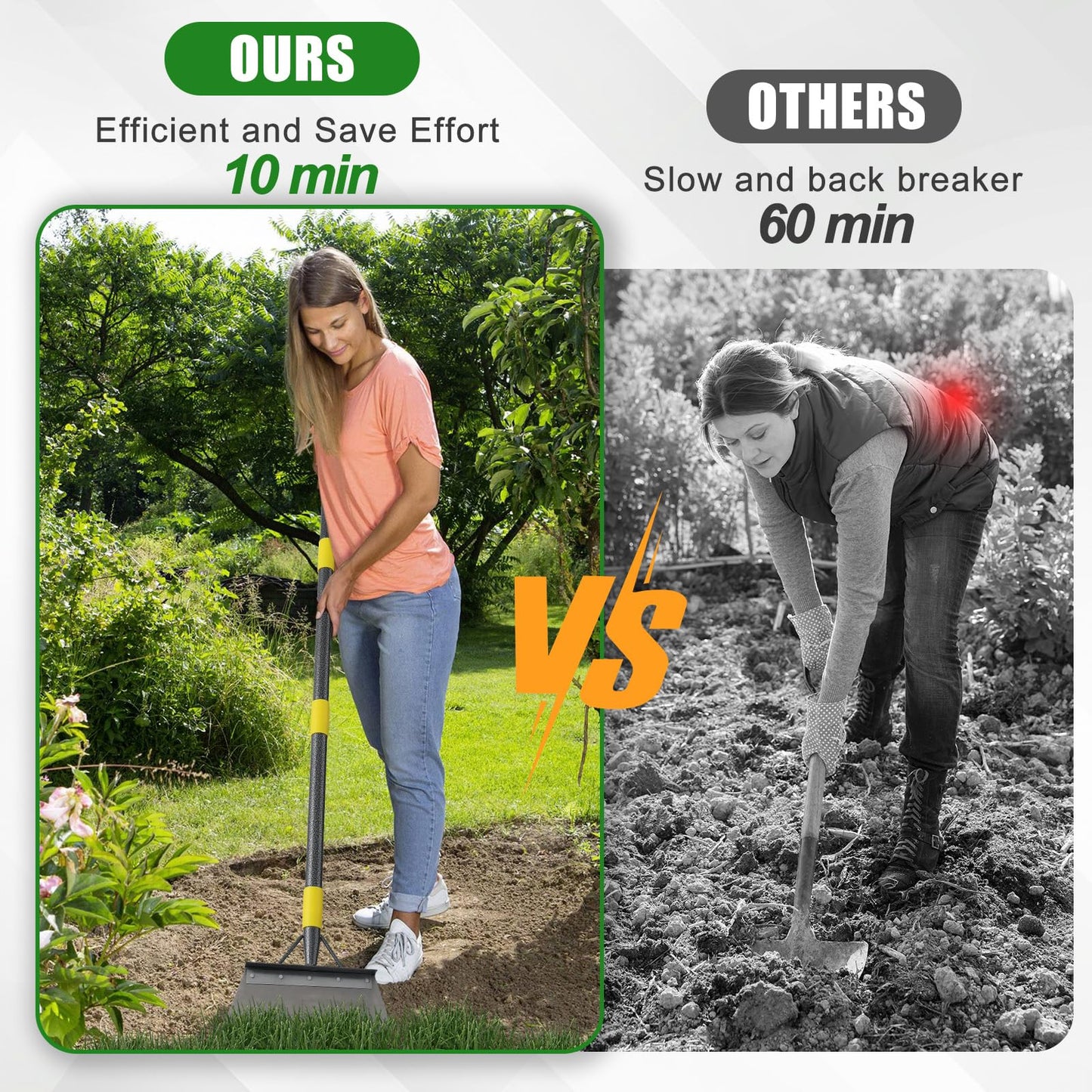 Heavy Duty 152 cm Multifunctional Garden Shovel – Lawn Edging • Weeding • Snow & Patio