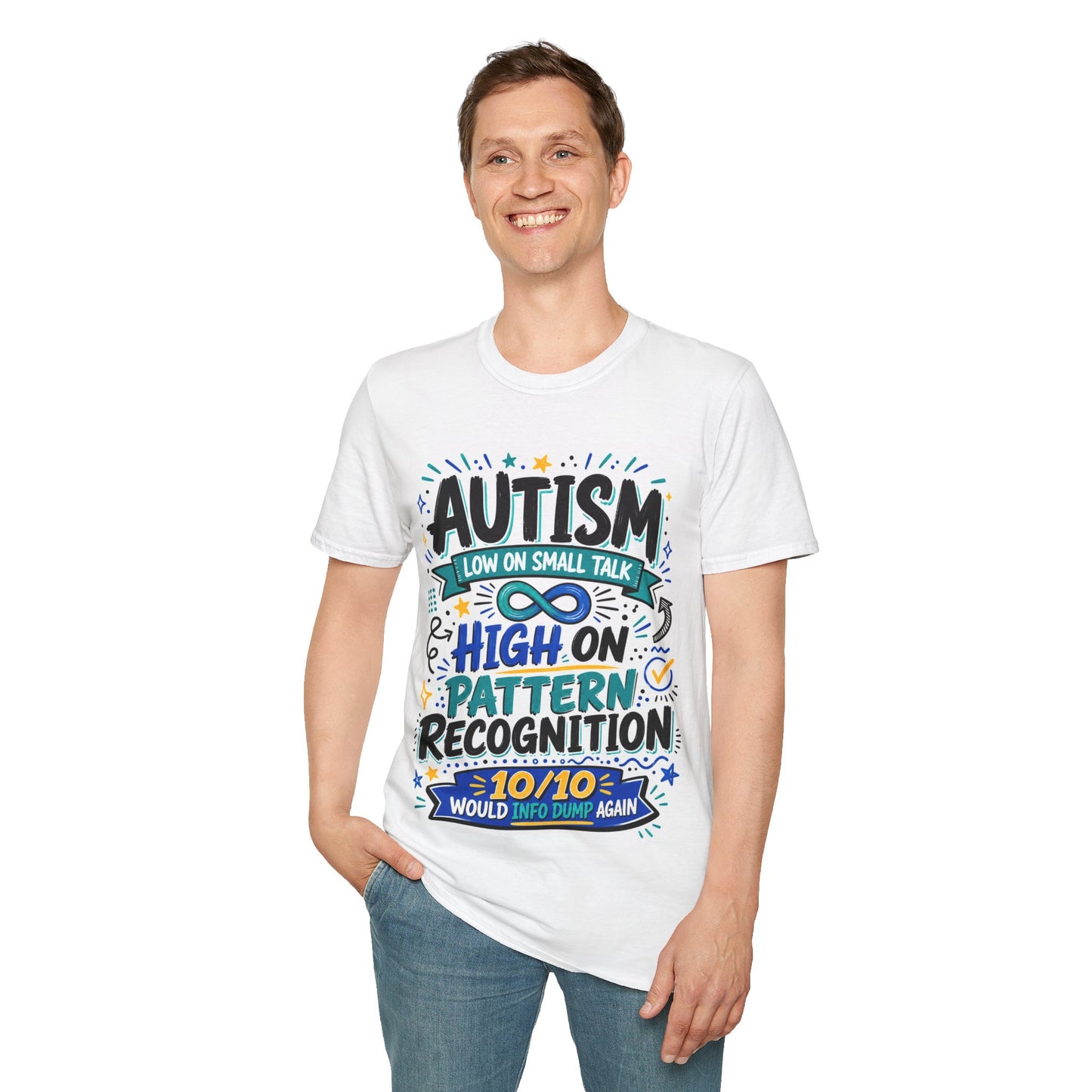 Autism Awareness T-Shirt — "Low on Small Talk, High on Pattern Recognition"