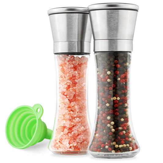 M JINGMEI Salt & Pepper Grinder Set - Adjustable Coarseness, 200ml