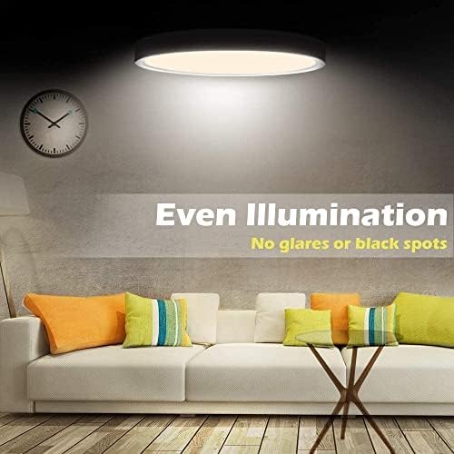 Slim 12in 24W LED Flush Mount Ceiling Light 4000K Natural White