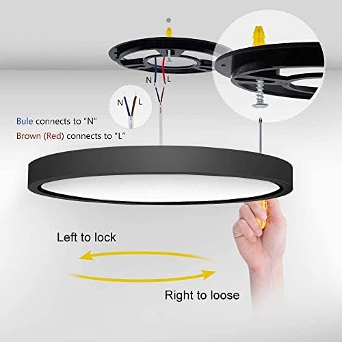 Slim 12in 24W LED Flush Mount Ceiling Light 4000K Natural White