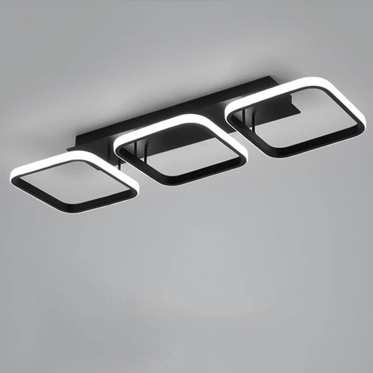EIDISUNY 3‑Rectangle LED Ceiling Light 33W Cool White Modern Black/White