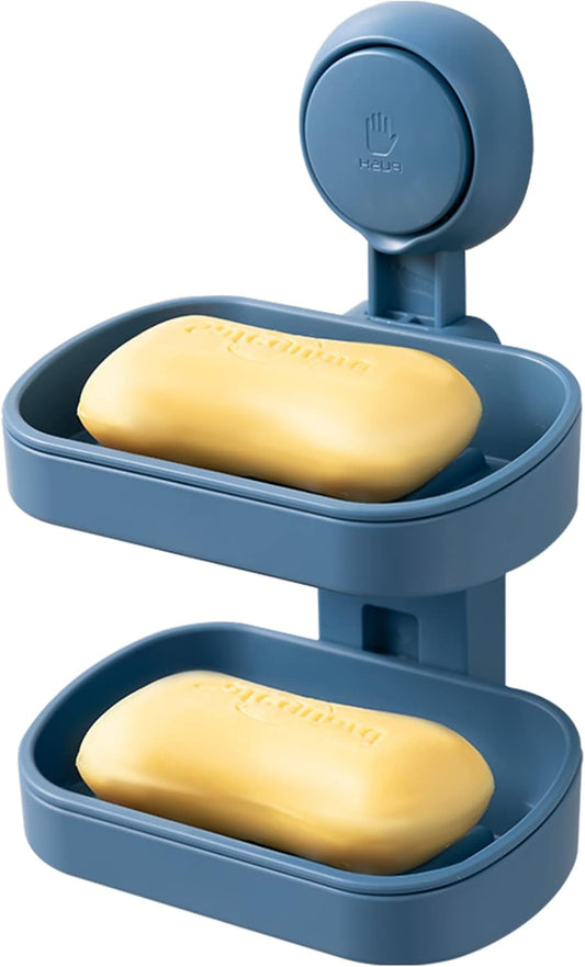 TAILI Suction Cup Double‑Layer Soap Dish – Drill‑Free, Keeps Soap Dry UK