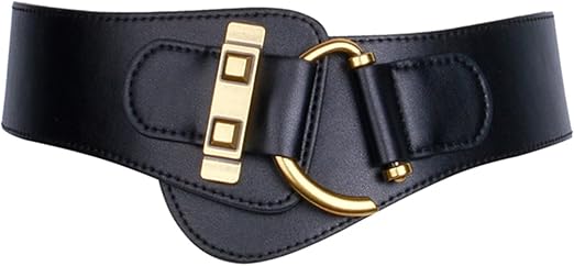 Women’s Wide Elastic Waist Belt Faux Leather Cinch Waistband Fashion