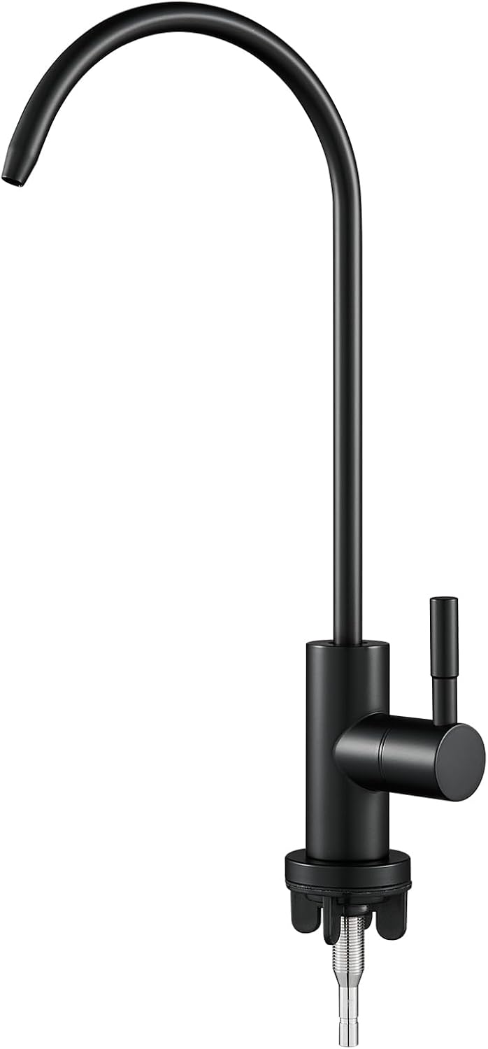 KEOKBON RO Water Filter Tap Stainless Steel Kitchen Faucet Black