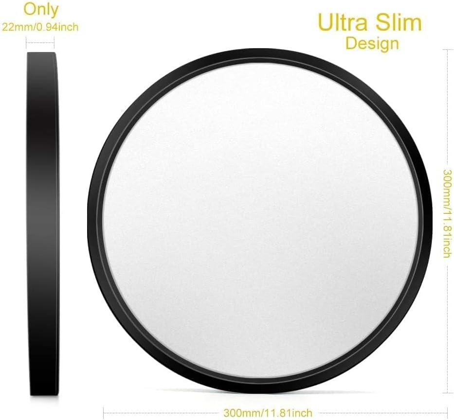 Slim 12in 24W LED Flush Mount Ceiling Light 4000K Natural White