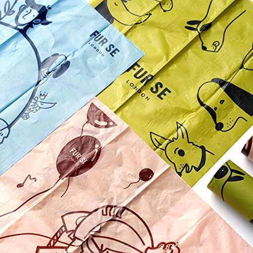 FUR SE 100% Compostable Dog Poop Bags - XL, Strong, Lemongrass Scented, 135 Pack