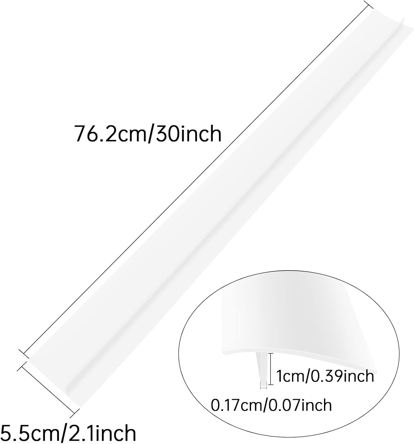 2Pc Stove Counter Gap Filler 30in Silicone Strip Kitchen Spill Guard