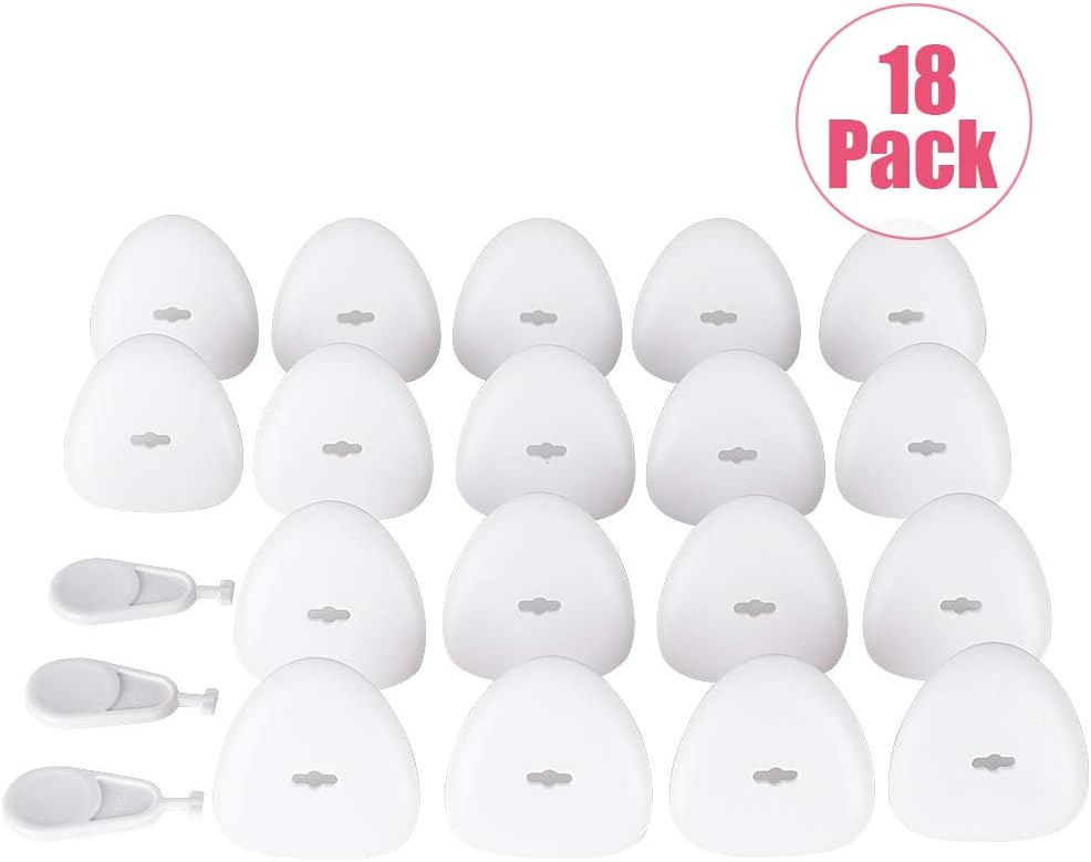 EUDEMON Baby Safety Socket Covers UK 18 Pack Three Hole Plug Protectors