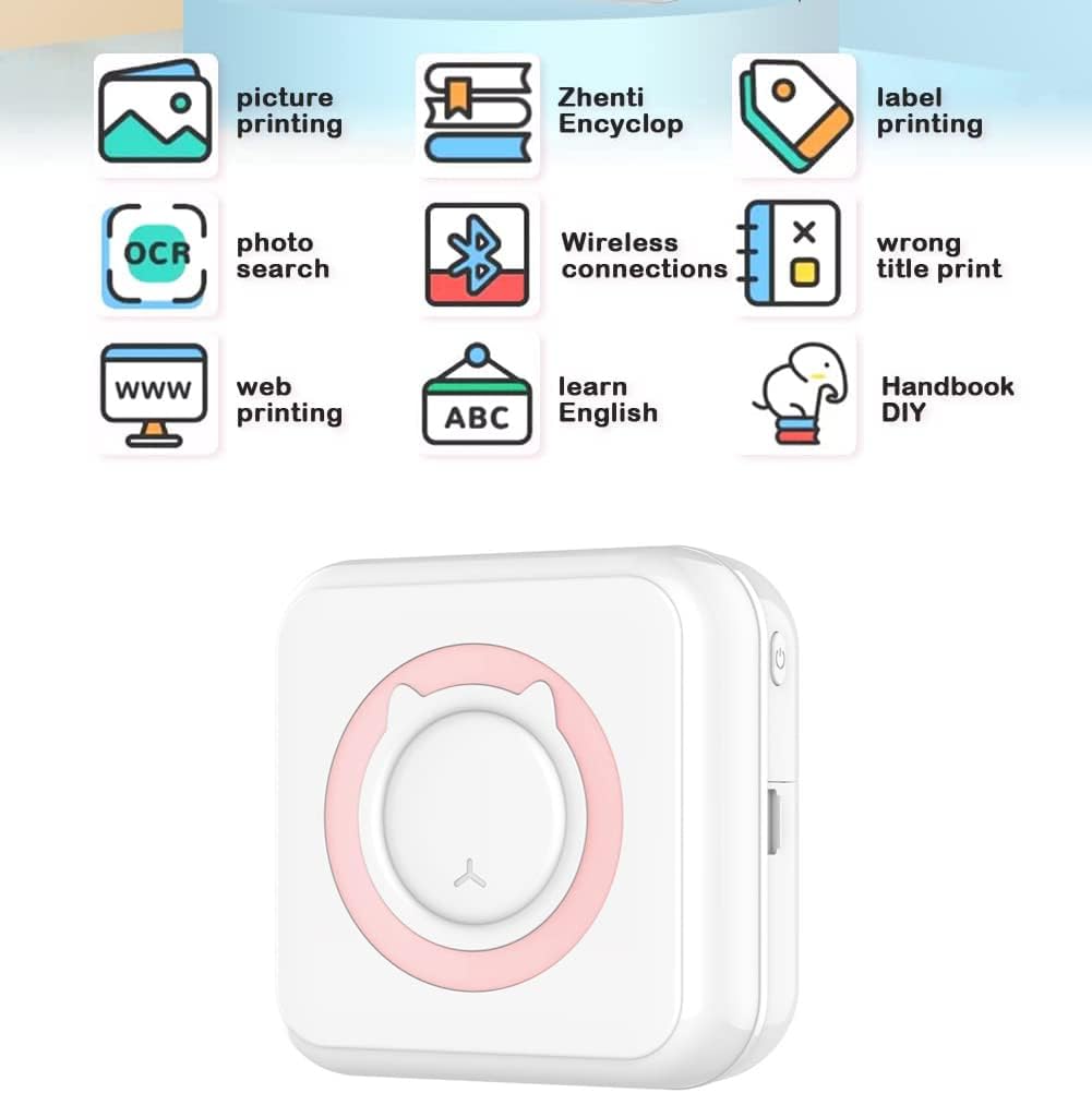 Mini Pocket Inkless Photo Printer with 12 Rolls | Wireless iOS/Android