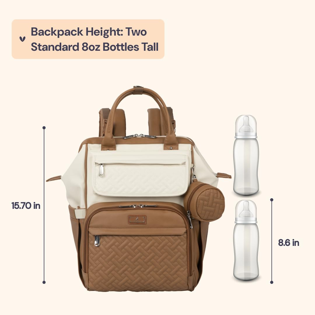 BabbleRoo Leather Baby Changing Bag Nappy Backpack