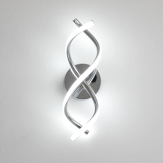 EIDISUNY 24W LED Spiral Wall Lamp – Modern Cool White Designer Wall Light