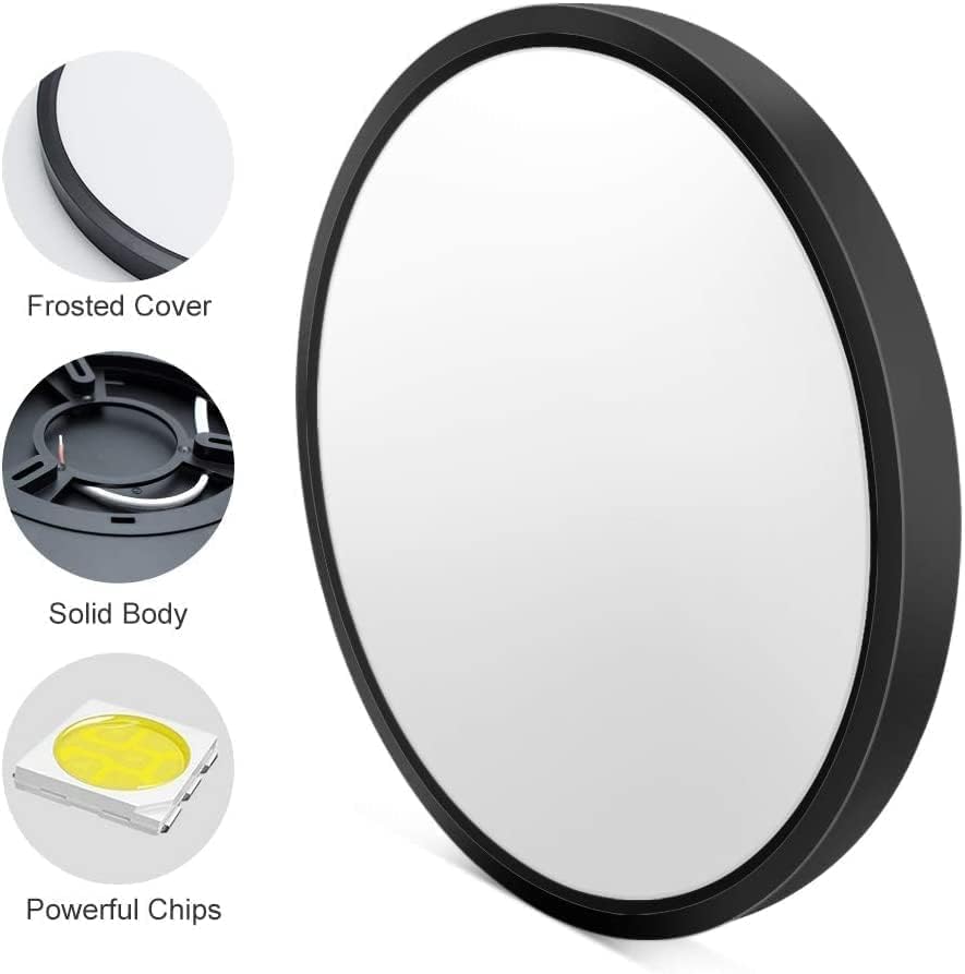 Slim 12in 24W LED Flush Mount Ceiling Light 4000K Natural White