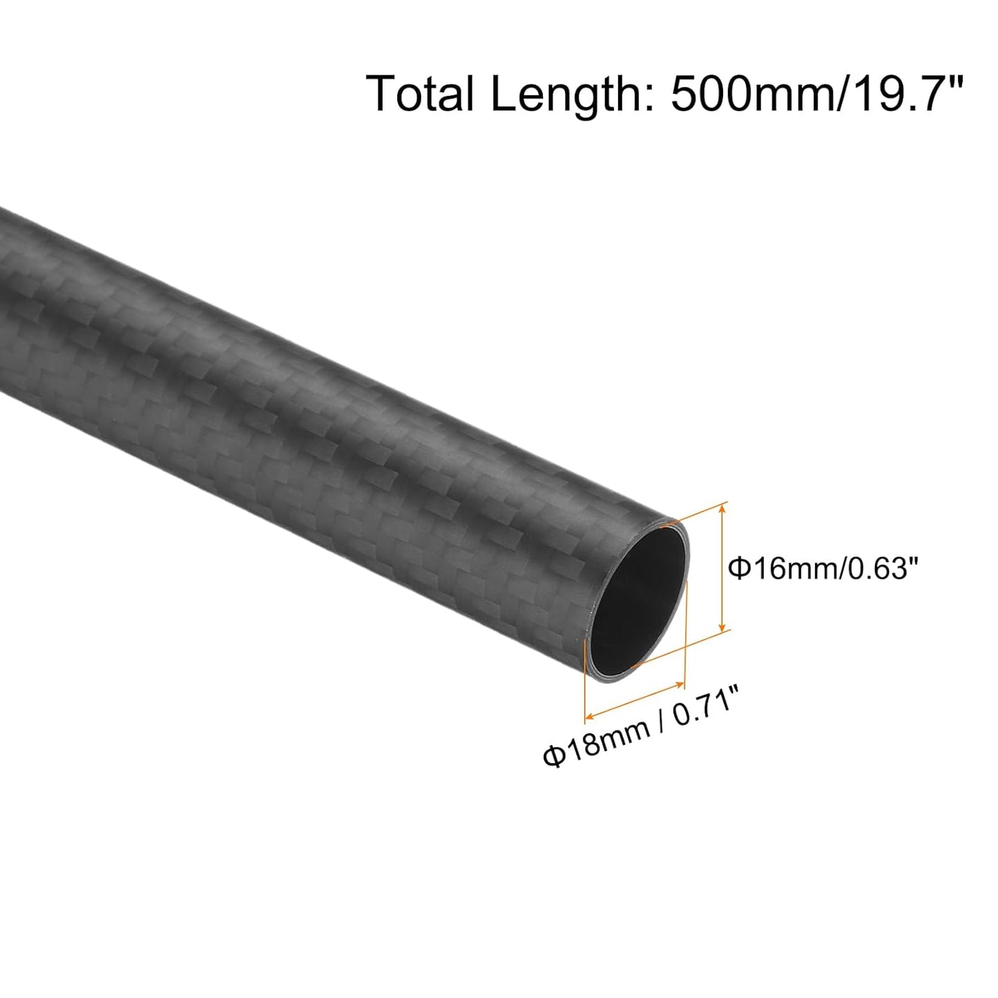 Carbon Fibre Tube 14x16x170mm Lightweight RC Drone Rod B0DDLBHF23