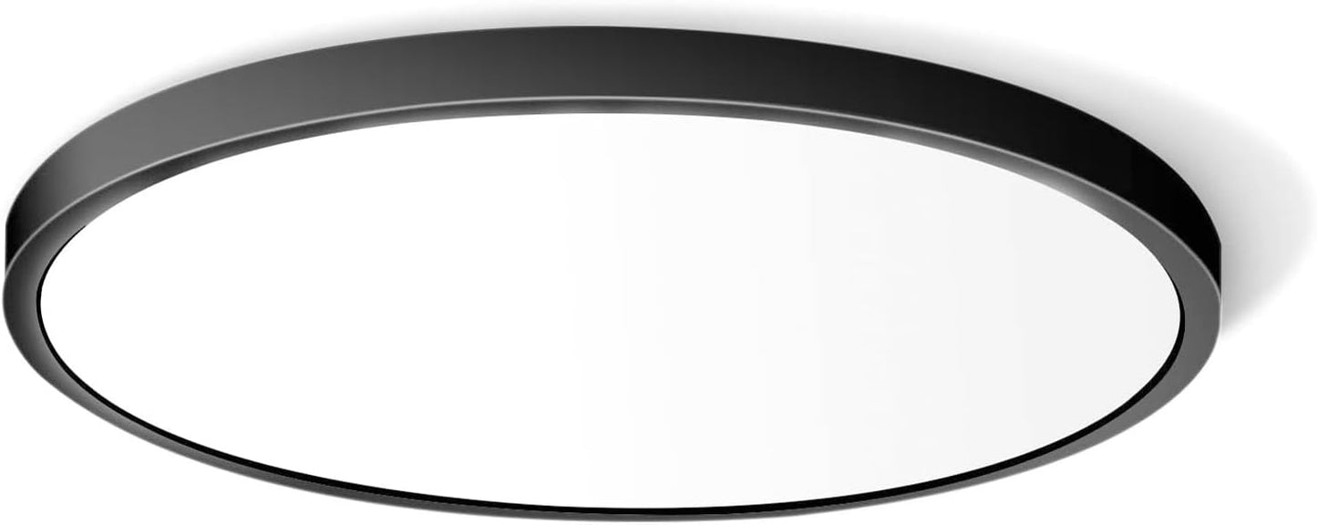 Slim 12in 24W LED Flush Mount Ceiling Light 4000K Natural White