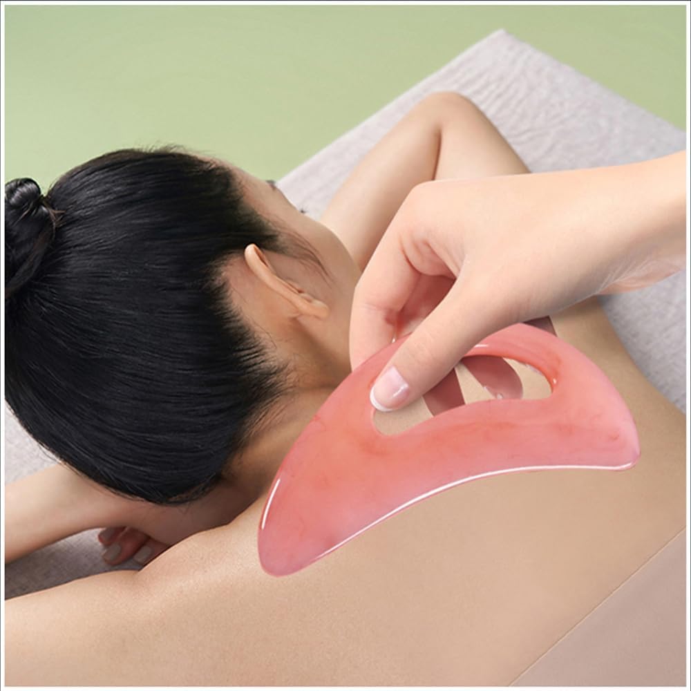 Large Pink Gua Sha Body Massage Tool Lymphatic Drainage Scraper