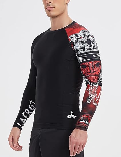 Mens Compression Rash Guard UPF50 Long Sleeve Baselayer Sports Top