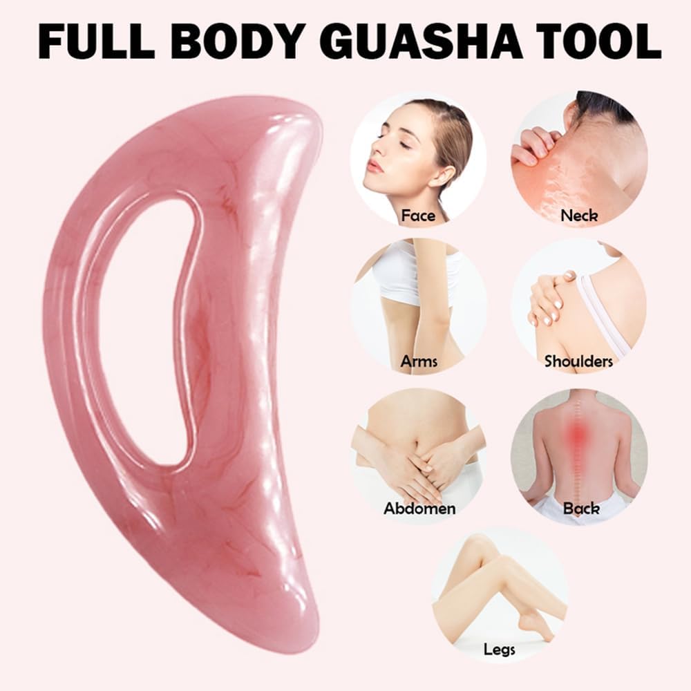 Large Pink Gua Sha Body Massage Tool Lymphatic Drainage Scraper