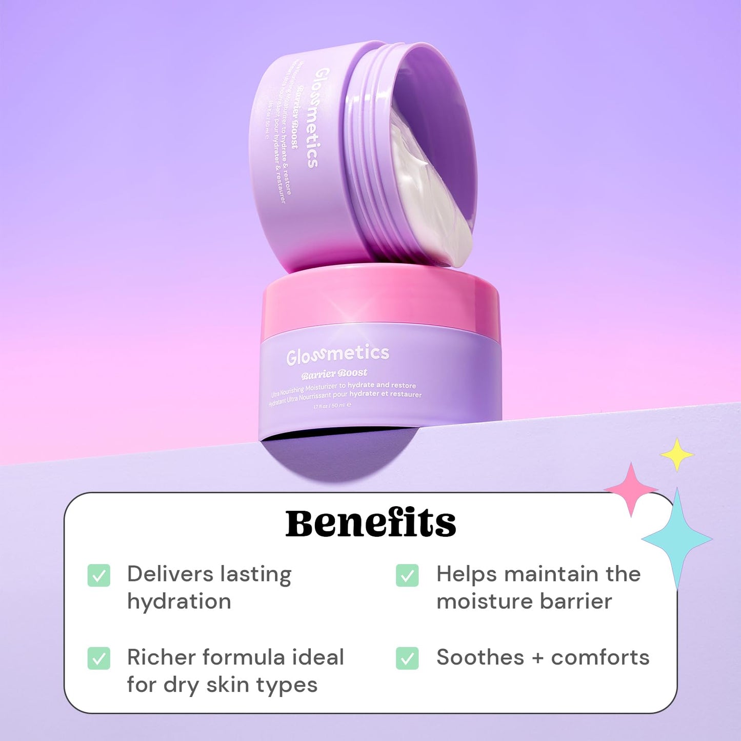 Glossmetics Ultra Nourishing Vegan Face Moisturizer - 50ml Hydrating Barrier Repair Cream