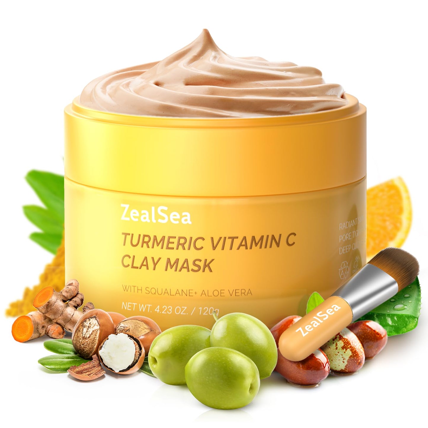 ZealSea Turmeric Clay Mask With Vitamin C For Blackheads & Pores 120g