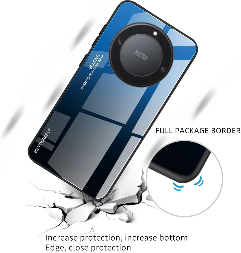 DEDUX Gradient Tempered Glass Shockproof Phone Case Cover