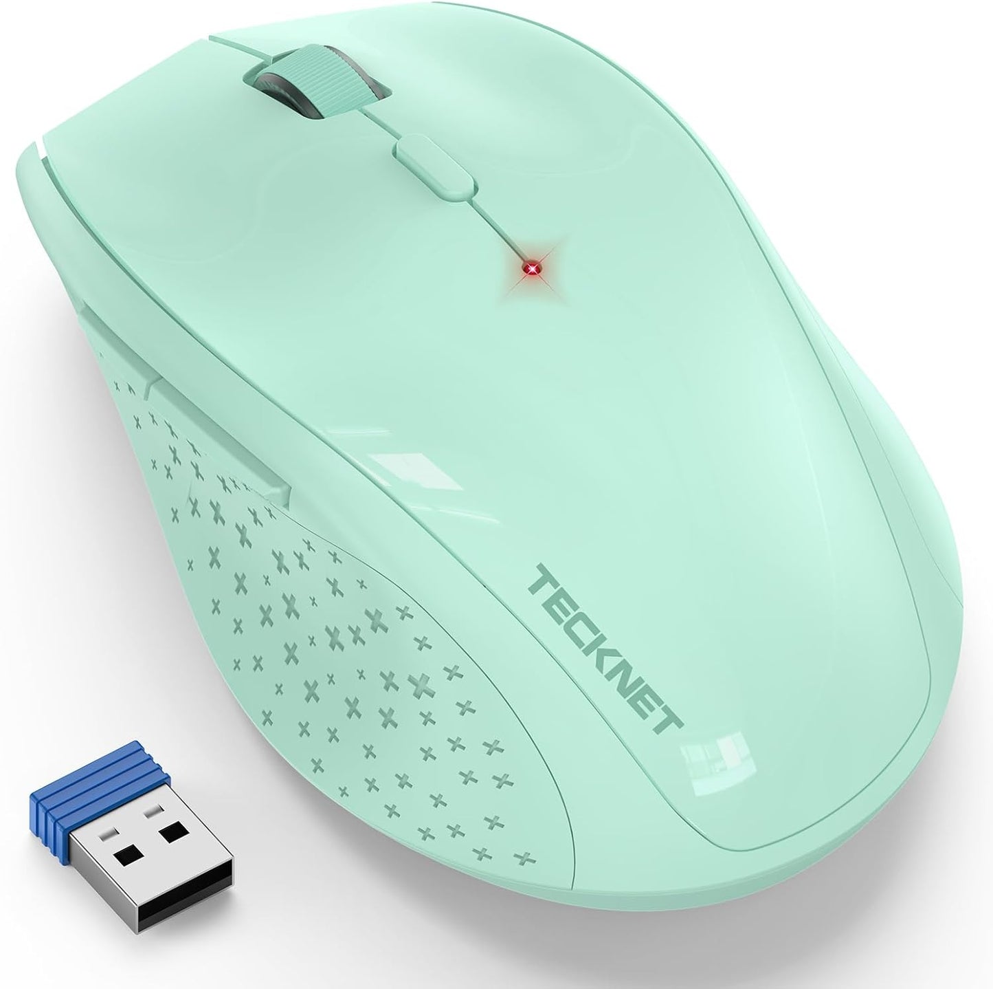 Wireless Mouse 4800 DPI Optical Adjustable Levels Silent USB Green