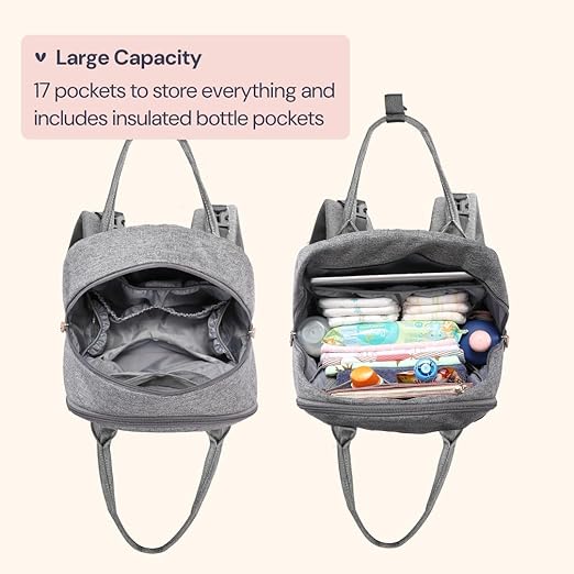 BabbleRoo Baby Diaper Backpack with Changing Mat & Pacifier Holder