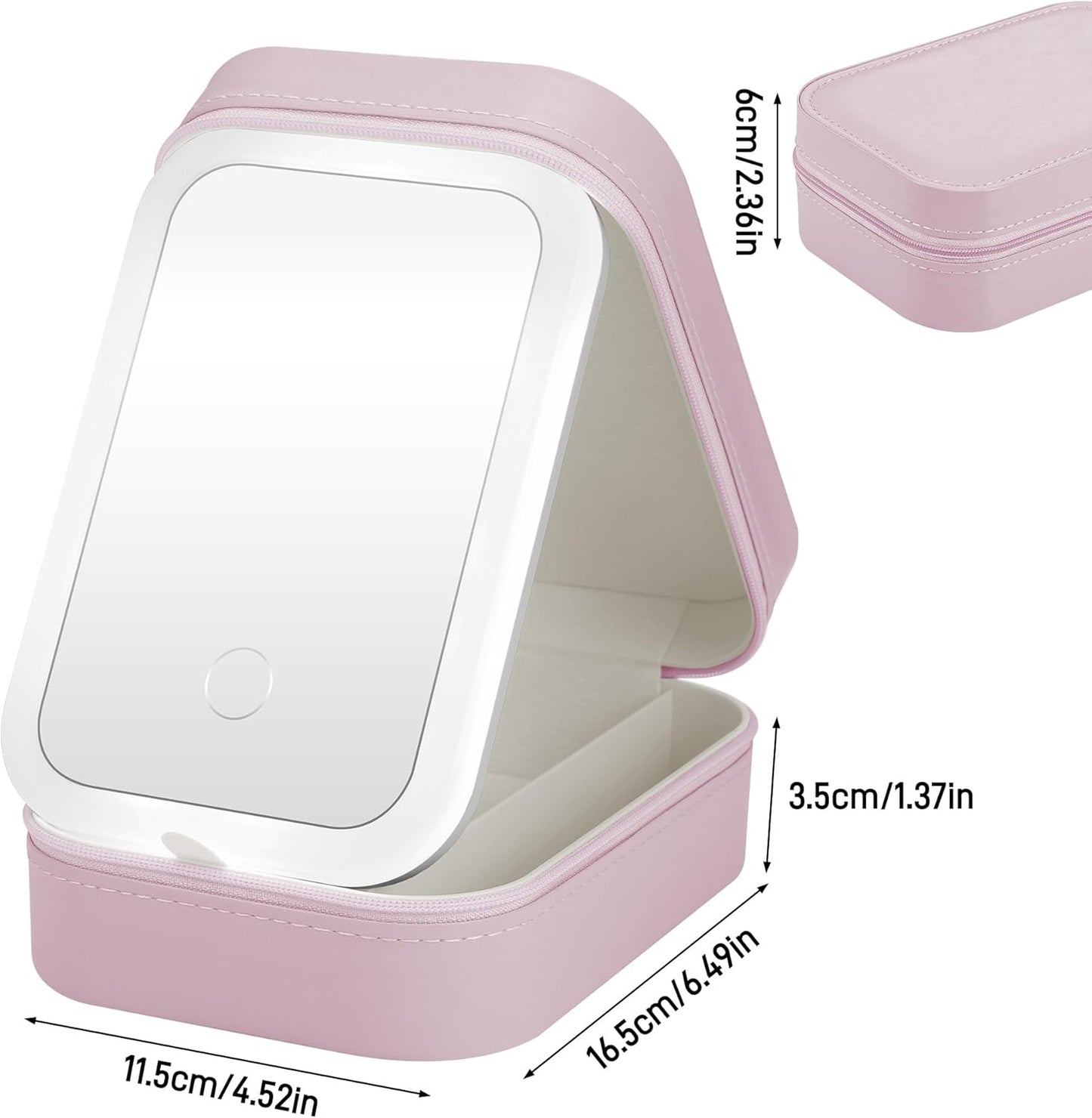 LED Travel Makeup Bag with Mirror Cosmetic Organiser Case Portable B0D8W4YXX9