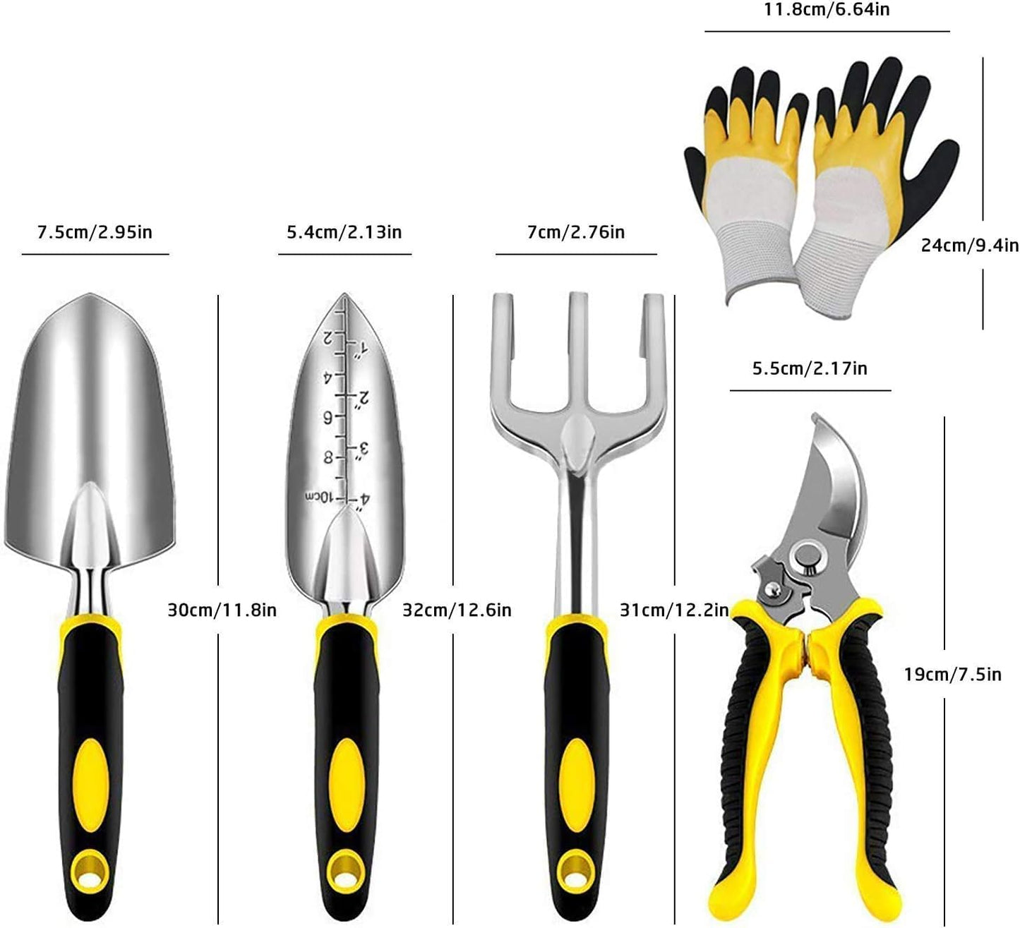 AGAKY 5‑Piece Gardening Tool Set with Gloves