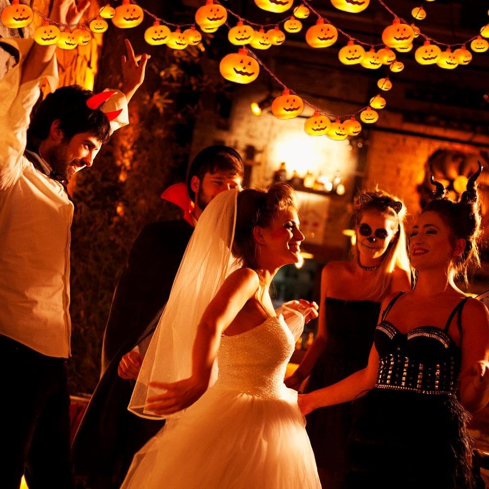 PAWARSO Halloween Pumpkin String Lights 3m 20 LED Waterproof