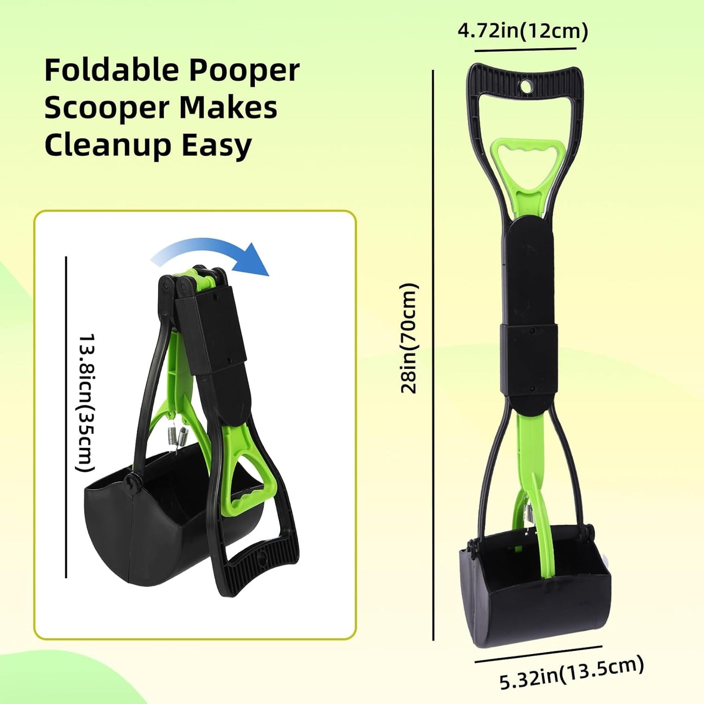WVacFre 70cm Long-Handle Pet Pooper Scooper – Durable Dog Waste Removal Tool