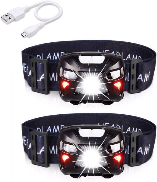 APUNOL Rechargeable LED Head Torch – 2 Pack, 800lm, IPX4
